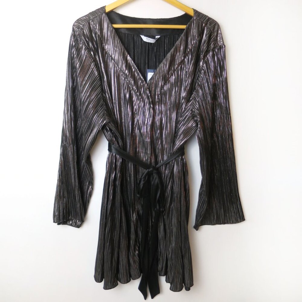 Smash + Tess Tasia Blouse Black Metallic Belted Top Size XL - 2XL - Picture 2 of 9